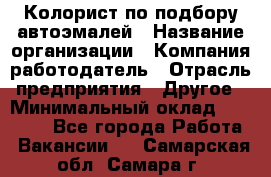 Колорист по подбору автоэмалей › Название организации ­ Компания-работодатель › Отрасль предприятия ­ Другое › Минимальный оклад ­ 15 000 - Все города Работа » Вакансии   . Самарская обл.,Самара г.